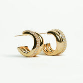 Radiant Curve Hoops Earrings - 18k Gold Plated