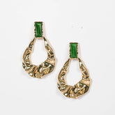 Abstract Emerald Earring - 18k Gold Plated