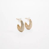 Crystal Glow Hoops Earring - 18k Gold Plated