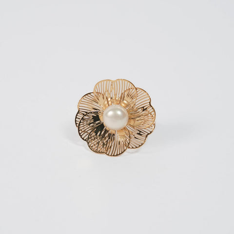 Bloomy Moon Ring - 18k Gold Plated