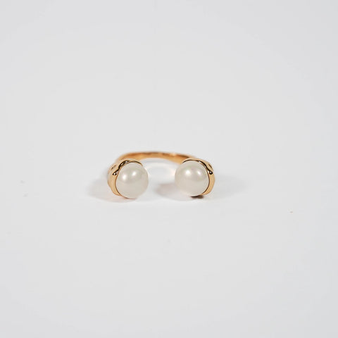 Duo Pearl Ring - 18k Gold Plated