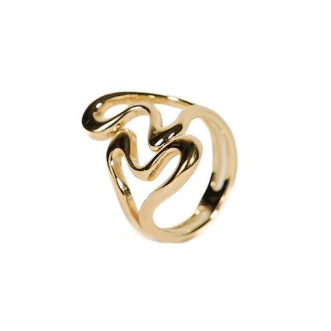 Twist Cage Ring - 18k Gold Plated