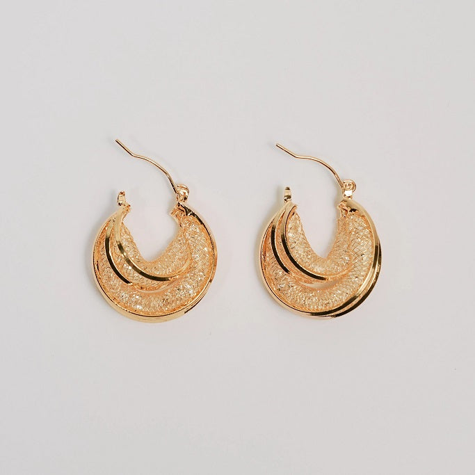 Moon Wired Hoop Earring - 18k Gold Plated