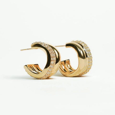 Radiant Curve Hoops Earrings - 18k Gold Plated