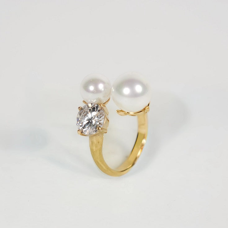 Dainty Pearl Ring - 18k Gold Plated
