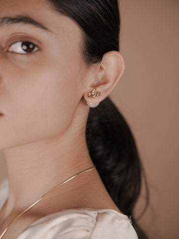 Blessed Pearl Stud Earring - 18k Gold Plated