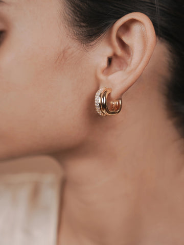 Radiant Curve Hoops Earrings - 18k Gold Plated