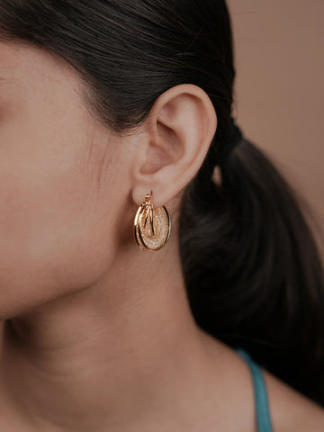 Moon Wired Hoop Earring - 18k Gold Plated