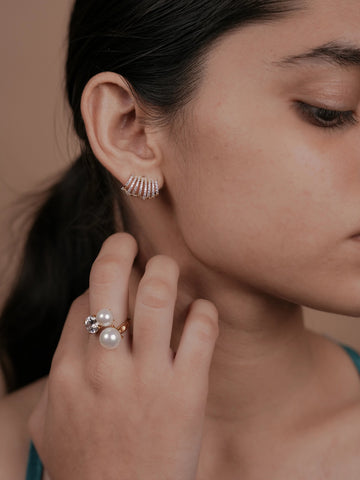 Dainty Pearl Ring - 18k Gold Plated