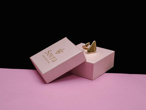 Bold Traingle Ring - 18k Gold Plated
