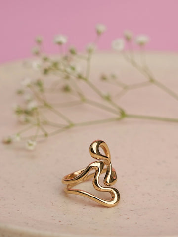 Twist Cage Ring - 18k Gold Plated