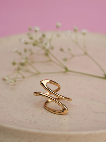 Double Wrap Ring - 18k Gold Plated